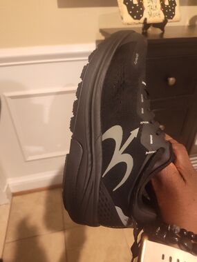 G-defy Black Athletic Running Shoe with Silver Logo